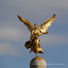 Decoración de alta calidad del edificio escultura hermosa del ángel de bronce